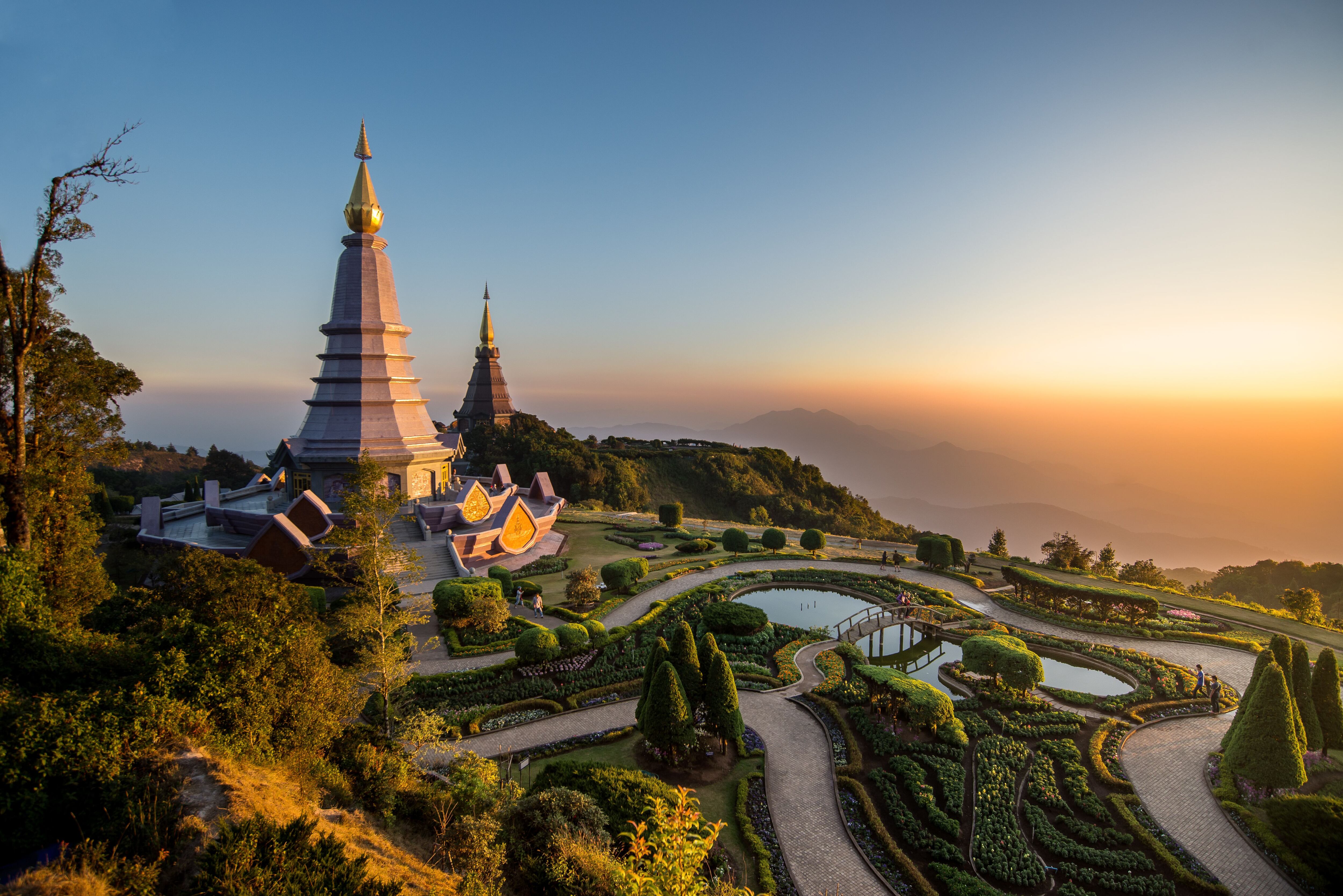 Las pagodas de Dol Inthanon, en Tailandia.