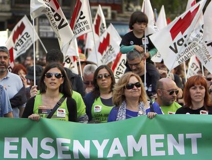 Manifestación en defensa de la enseñanza pública valenciana. 