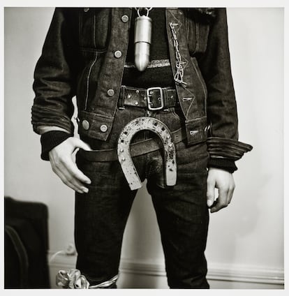'Horseshoe Buckle' (1962), by Karlheinz Weinberger, one of the photos in the exhibition 'Masculinities', at the Luma Foundation in Arles (France).