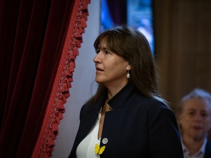 La presidenta del Parlament, Laura Borràs, durante un pleno del Parlament, el pasado 6 de julio.
