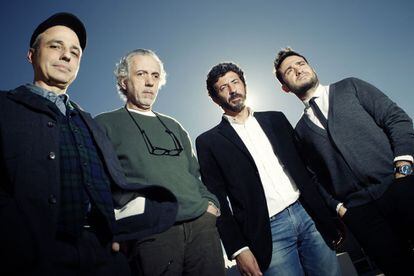 Los cuatro directores candidatos a los Goya 2013. De izquierda a derecha, Pablo Berger, Fernando Trueba, Alberto Rodríguez y Juan Antonio Bayona.