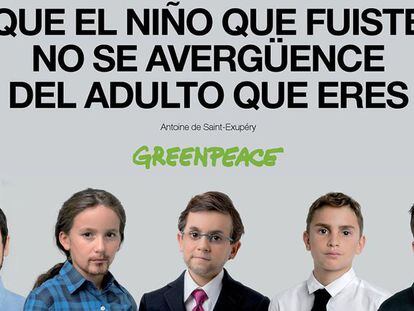 Cartel de la campaña con los pequeños candidatos.