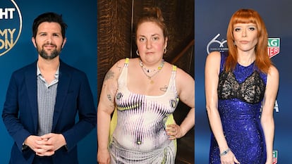 Los actores Adam Scott, Lena Dunham y Natasha Lyonne.