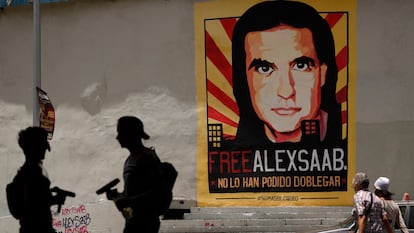 mural en protesta por el juicio en Estados Unidos contra Alex Saab