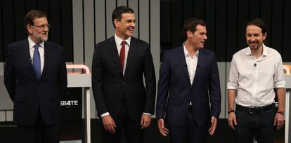 Mariano Rajoy, Pedro Sánchez, Albert Rivera y Pablo Iglesias.