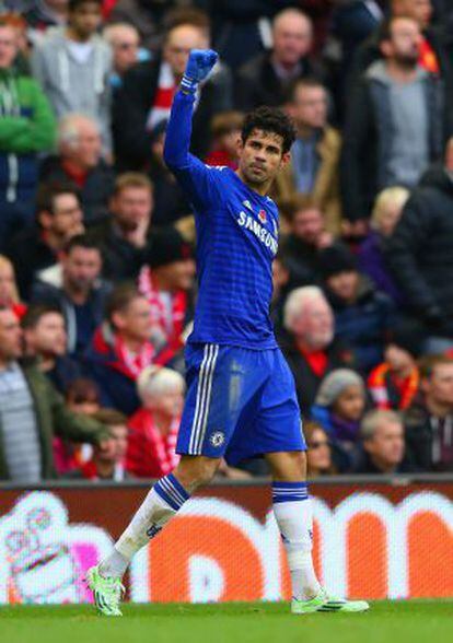 Diego Costa celebra el segundo gol del Chelsea
