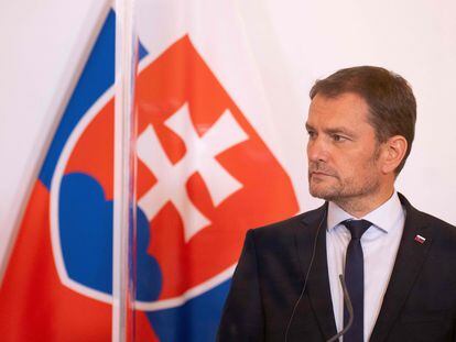 El primer ministro de Eslovaquia, Igor Matovic, en una rueda de prensa el pasado septiembre, en Viena.