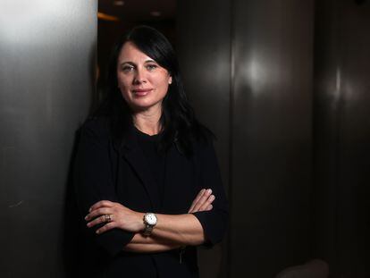 Nina Gregori, directora de la Oficina Europea de Apoyo al Asilo, en un hotel de Madrid a mediados de mayo.