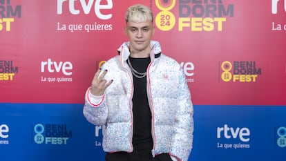 El cantante alicantino de 26 años, Almacor en el photocall de las audiciones.