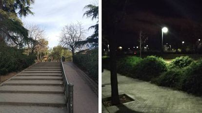 A la izquierda, una fotografía diurna tomada con la cámara trasera del Xiaomi Mi Mix 2 y, a la derecha, una nocturna con la misma cámara.
