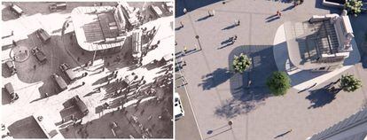 Vista aérea del pasado y el futuro de la estación de Gran Vía.
