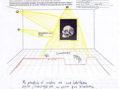 Planteamiento espacial de &#039;Le Cr&acirc;ne&#039;, obra de Luis Fern&aacute;ndez realizada por el ni&ntilde;o Iv&aacute;n S&aacute;nchez.