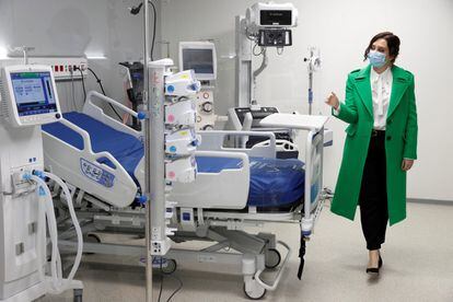 Isabel Díaz Ayuso, durante la inauguración del Hospital Enfermera Isabel Zendal el pasado 1 de diciembre.