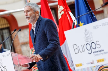 El ministro del Interior, Fernando Grande-Marlaska, este viernes en la presentación de un estudio sobre reincidencia en la prisión de Burgos.