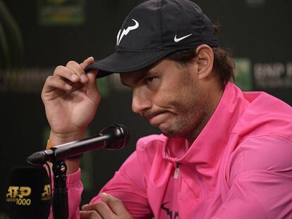 Nadal, durante su última comparecencia en Indian Wells.