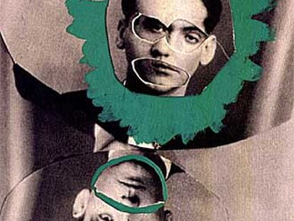 Retrato de Luis Gordillo expuesto en &#39;Ciento y postalica a F. G. Lorca&#39;.