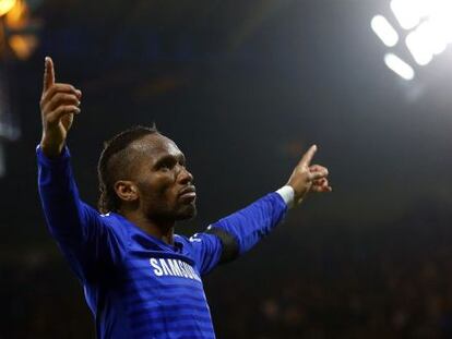 Drogba celebra su gol. 