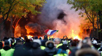 Protesta de los 'chalecos amarillos', este sábado en París.