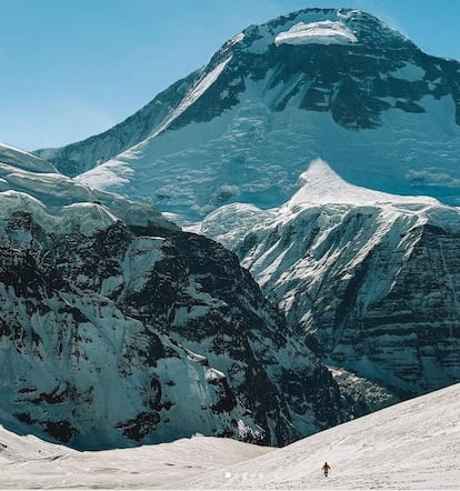 Hervé Barmasse y David Göttler en el Dhaulagiri (8.167 m), con el objeto de la ascensión de un cabo una ascensión invernal en estilo alpino.  Foto cedida por Hervé Barmasse.
