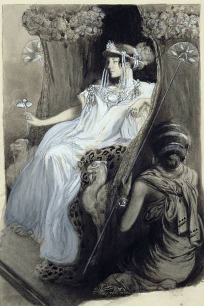 Ilustración del acuarelista Antoine Calbet para una edición de lujo de 'Afrodita'.