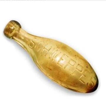 Botella original de Schwepes encontrada en el pecio del Titanic.