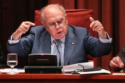 Jordi Pujol, durante su comparecencia en el Parlament.