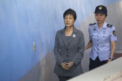 Park Geun-hye, upon arrival at a court in Seoul in 2017.