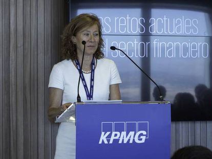 Margarita Delgado, subgobernadora del Banco de España, en las jornadas de KPMG en Madrid. 