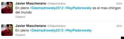 &#039;Tuits&#039; manipulados de Javier Mascherano.