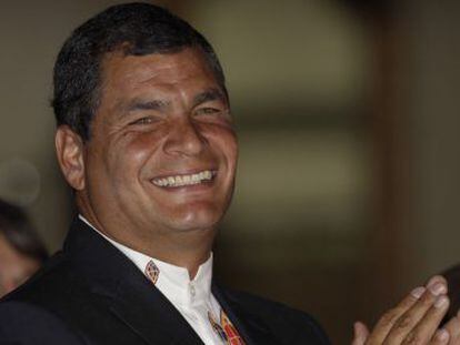 El presidente ecuatoriano, Rafael Correa, este domingo en Quito. 