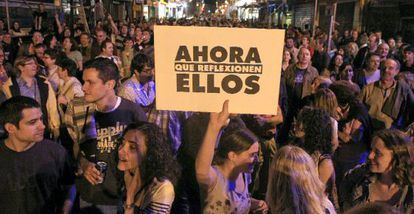 Imagen de archivo en la Puerta del Sol, durante el 15-M. 