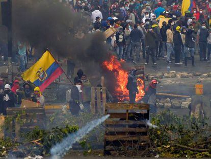 Una de las manifestaciones en Ecuador, el pasado 12 de octubre.