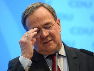 Armin Laschet, presidente de la CDU, durante una rueda de prensa en la sede del partido el pasado 26 de abril.