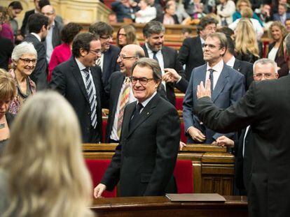 Artur Mas, en el Parlament este lunes.