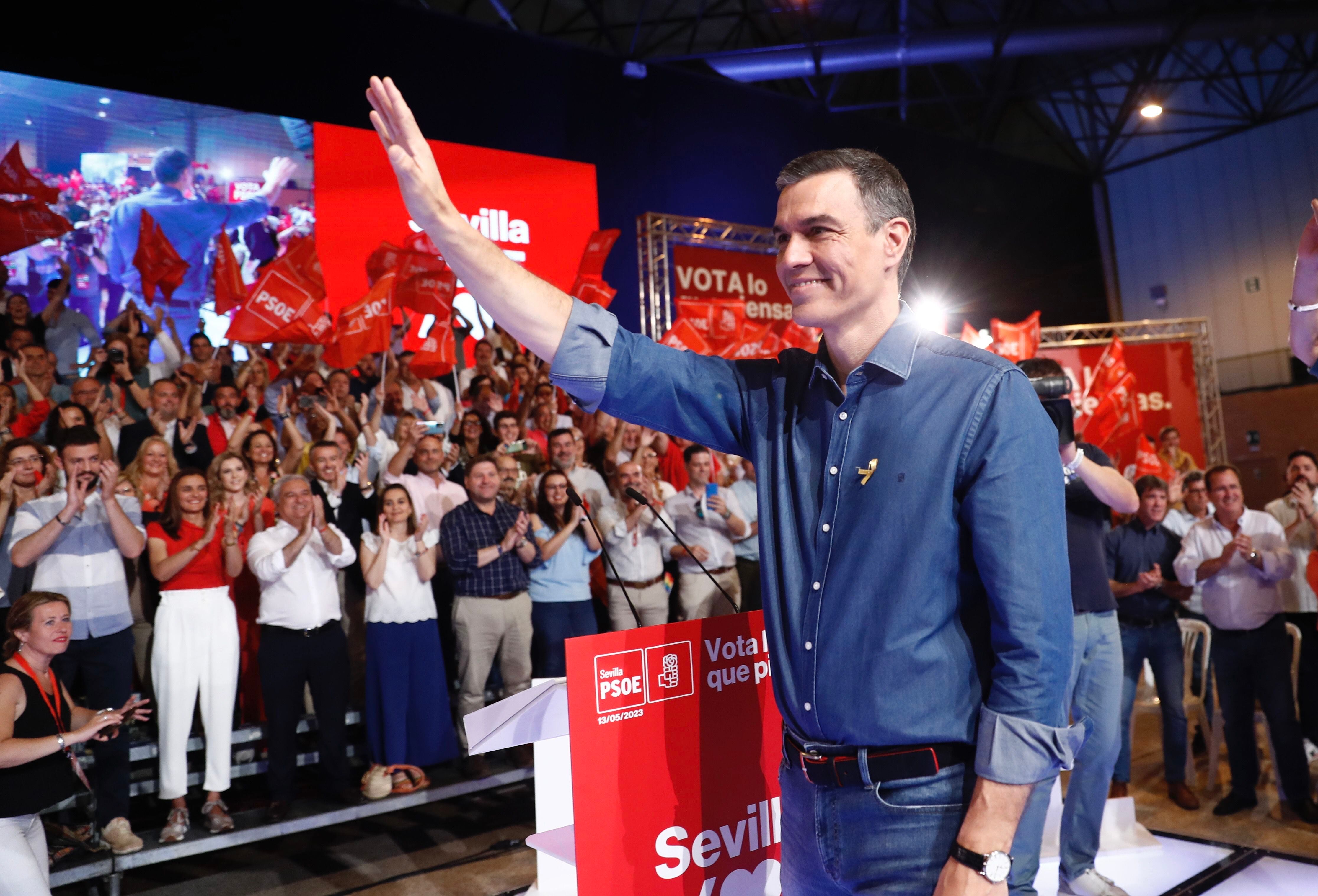 El presidente del Gobierno y secretario general del PSOE, Pedro Sánchez, este sábado en un acto de los socialistas en Sevilla.