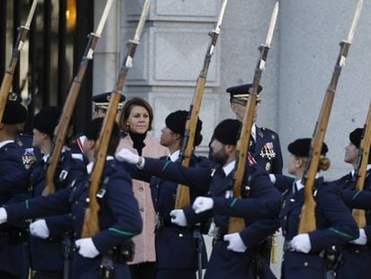 La ministra de Defensa, Mar&iacute;a Dolores de Cospedal, en el Cuartel General del Ej&eacute;rcito del Aire en Madrid, en diciembre pasado.