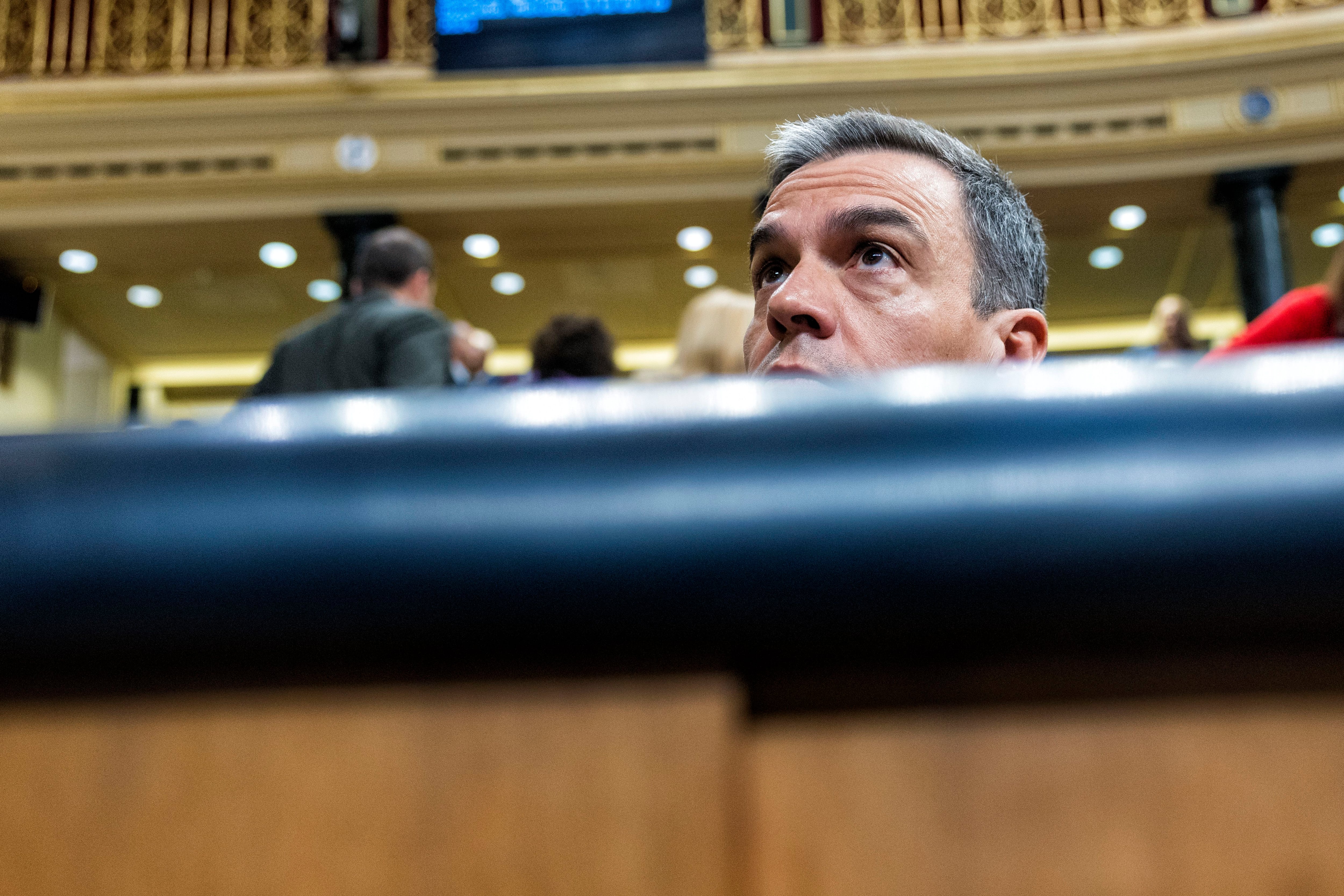 El presidente del Gobierno, Pedro Sánchez, este miércoles en el Congreso.