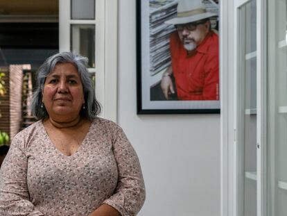 Griselda Triana en la casa refugio de Ciudad de México.