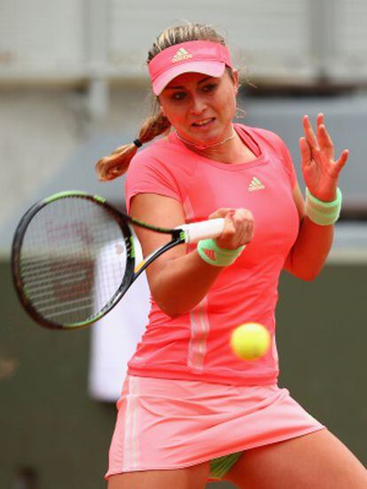 Paula Badosa, durante un partido en París.