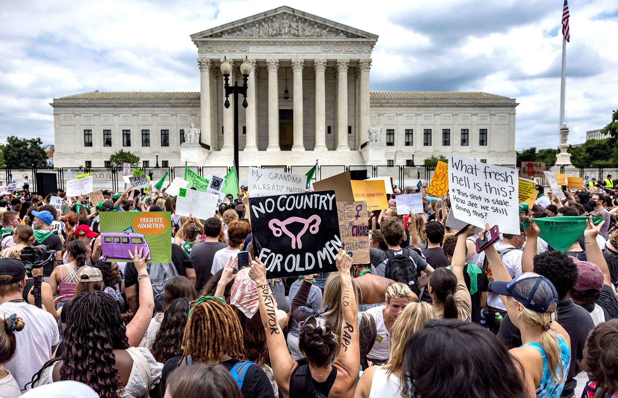 Manifestación en defensa del derecho al aborto ante la sede del Tribunal Supremo de EE UU, el pasado 24 de junio.