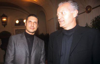 Antonio D&#039;Amico y Santo Versace, en 1998. 