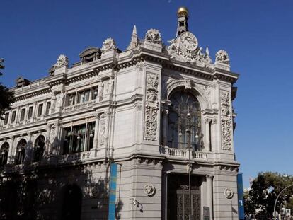 Fachada del Banco de España, en Madrid. 