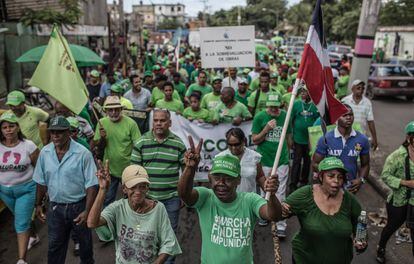 Marcha reivindicativa en Santo Domingo contra la corrupción y la impunidad de los delitos (en referencia a los implicados en el caso Odebrecht).