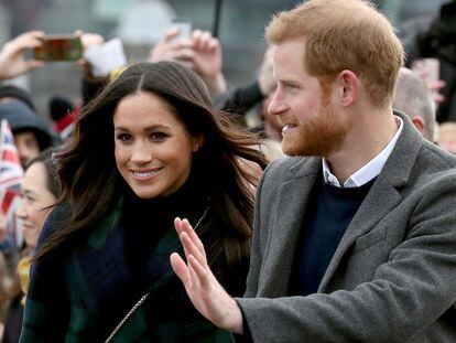 Los duques de Sussex, Enrique y Meghan Markle, en Edimburgo, el 13 de febrero de 2018.