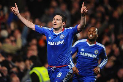 Lampard celebra el gol del triunfo del Chelsea.