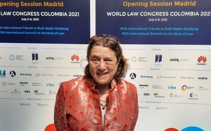 Jane C. Ginsburg viajó a Madrid para recoger el homenaje a su madre de manos de la World Jurist Association