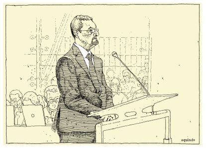 Bernardo Bajolet, visto por el ilustrador Sergio Aquindo para 'Le Monde'.