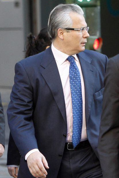 Baltasar Garzón, a la salida de la Audiencia Nacional.