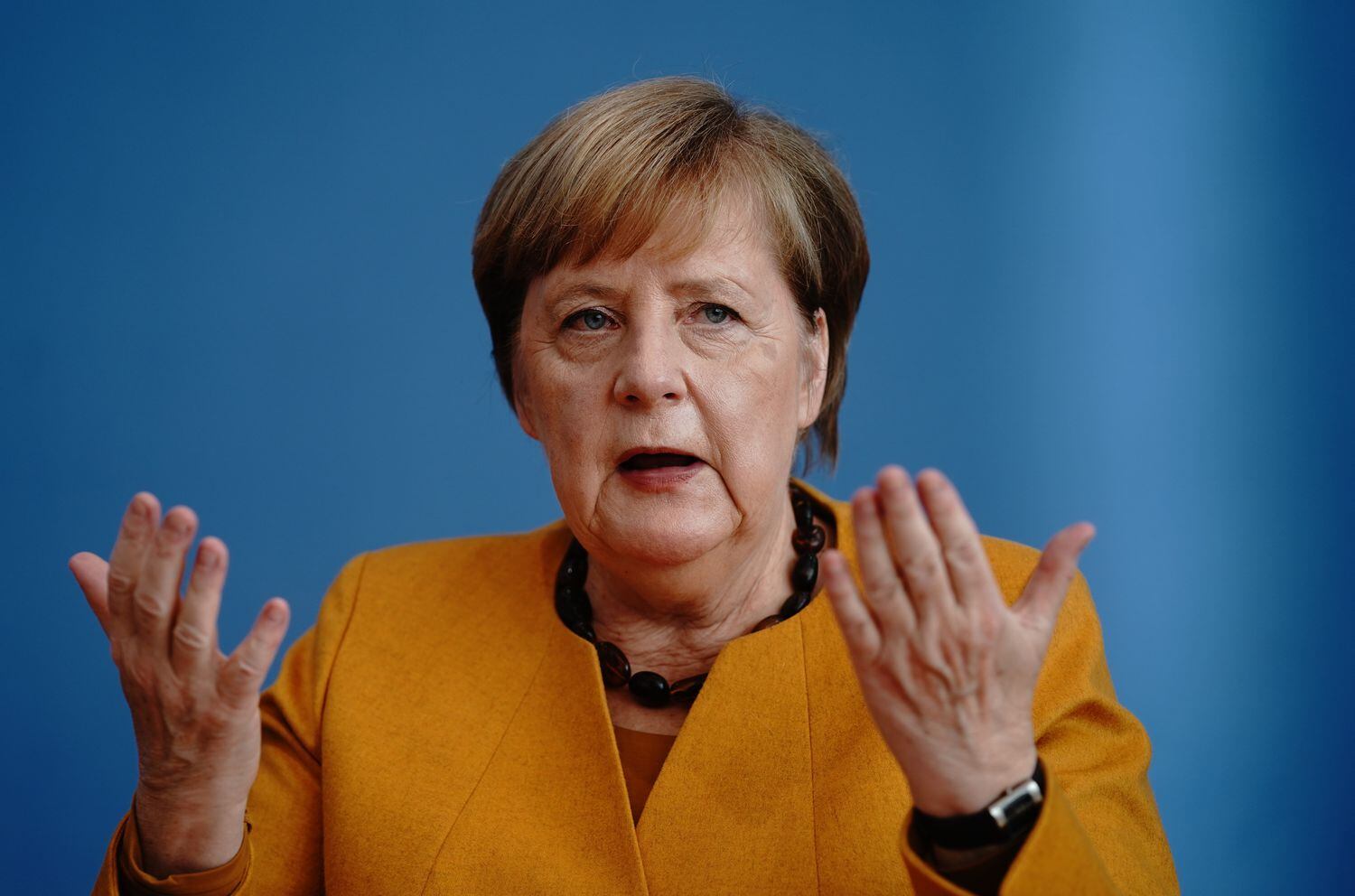 La canciller alemana, Angela Merkel, durante su comparecencia ante la prensa, este lunes en Berlín.