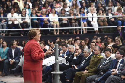 La presidenta de Chile, Michelle Bachelet, el martes, en el Palacio de la Moneda.